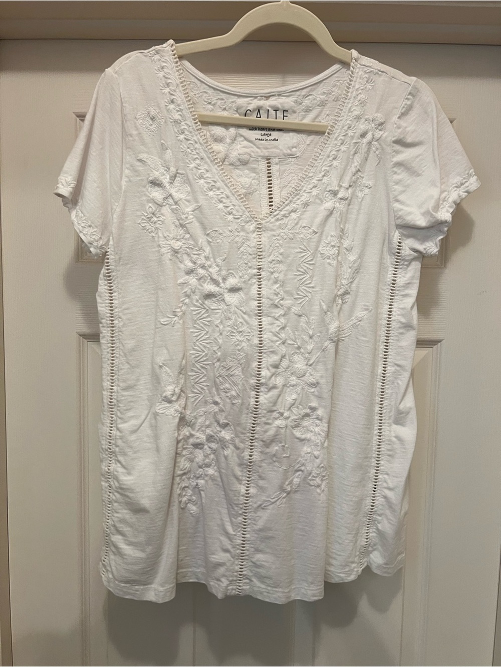 White embroidered top